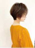 前髪あり耳掛け丸みくびれショートボブ20代30代40代50代(蘭)
