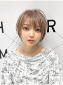 ミルクティーグレージュショート20代30代40代50代