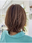 ★切りっぱなしボブレイヤークビレ外ハネパーマ