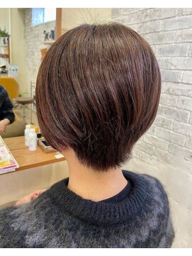ヘアーリーフ(Hair Leafy) ショートボブ/ショートヘア/丸みショートボブ/シェルカラー