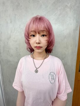 リアン(Lien) レイヤーボブ/テールカラー/ピンク
