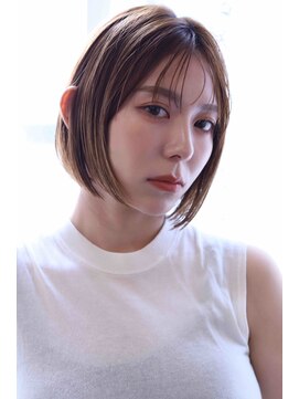 ネル 千早 香椎(nell.) 大人かわいい ワンレンボブ前下がりボブひし形シルエット