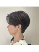 ニュアンスパーマセンターパートコンマヘアツーブロック刈り上げ