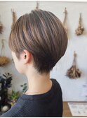 2025 ナチュラルショート×ハイライト×ローライトMIX　髪質改善