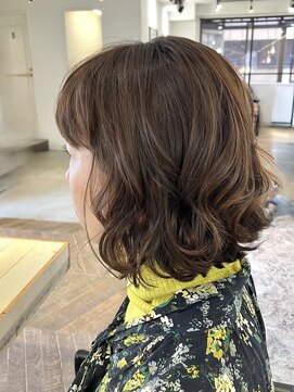 ファイブシーン アオヤマ(5SCENE AOYAMA) ナチュラルパーマボブゆるパーマ伸ばしかけ