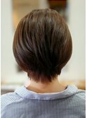 ナチュラルラウンドショート30代、40代、50代