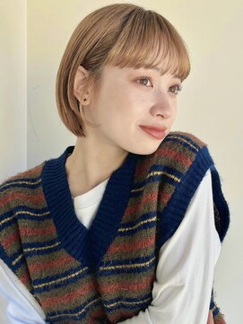 ガーデン 銀座(GARDEN) ミニボブ/ショートボブ/ベージュカラー/フルバング/イメチェン