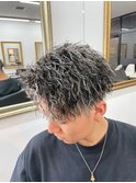 スパイキーショートパーマツイストスパイラルパーマビジネスヘア