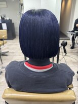 アジールヘア 所沢プロペ通り店(agir hair)&nbsp;ブルーブラックラベンダーメルティカラーフハイトーンボブ所沢