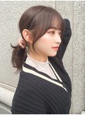 似合わせ顔まわり小顔カット韓国後れ毛ヘアアレンジ