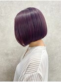 【中西里美】ハイライトボブ／パープルボブ/ヘアアレンジ