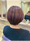 ピンク×ショートヘア