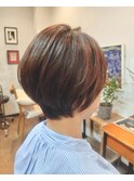 オーガニックカラー＆ハイライト／艶髪ショート