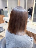 ボブショートボブ縮毛矯正ベージュグレージュ門前仲町