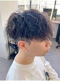 ツイストスパイラル/スパイラルパーマ/メンズ/マッシュ/眉毛
