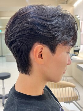 ニコ トウキョウ ヨコハマ(nico) メンズセンターパートウルフセンターパートニュアンスパーマ襟足