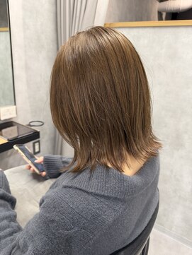 クラン 岡本(Chlan) 抜け感ミルクティーベージュ　ダブルカラー