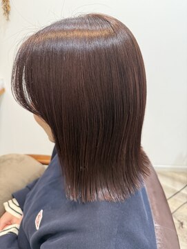 ルヴェール 茜部店(LeVert) ピンクグレージュ×プツンとボブ