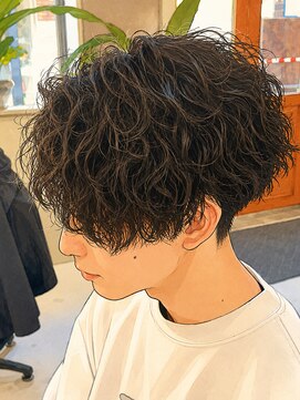 ラ ポルト ドゥ サワ(La Porte de SAWA) センターパート×波巻きツイスパ【メンズパーマ/メンズヘア】