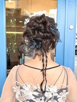 ヘアー ミュゼ 柱店(HAIR Musee)&nbsp;ふわくしゅカチモリ×チュールリボンのお呼ばれヘア