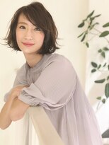 アニモフィオレンテ 南越谷店(animoFIORENTE)&nbsp;+animo南越谷+シアカラー×かき上げ前髪の大人グラボブ♪c