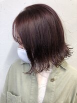 イルミナカラーで柔らかモーヴピンク渋谷ミディアムボブmutsuki