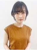 耳掛けショート_オリーブカラーハイライトカラー_27773