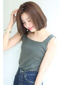 ローライトアッシュブラウン大人かわいいスリークボブ大人ボブ