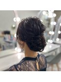 飾り付き華やかヘアセット