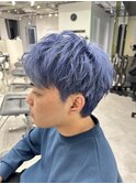 ケアブリーチで、ダメージレス◎ スカイブルー♪