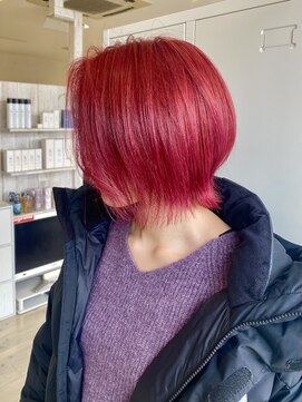 クリーム(CREAM) ローズレッド ハイトーン ボブ