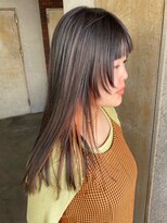 ガーデンヨコハマ(GARDEN YOKOHAMA) レイヤーロングイヤリングカラーオレンジイメチェンワイドバング