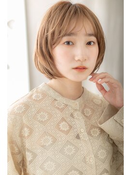 カバーヘアアンドスパ ブリス 浦和(COVER HAIR&SPA bliss) ミルクティーカラーレイヤーカット立体感丸みボブZ浦和20代30代