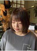 柔らかベージュ×ウルフカット