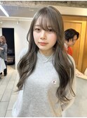 オリーブベージュ　ダブルカラー　ブリーチ　卒業式