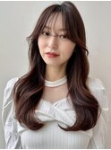 ロングレイヤー似合わカット顔まわりカット韓国ヘア