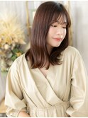 透明感ピンクブラウン外ハネくびれカールc7戸田公園20代30代40代