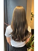 オリーブグレージュロング【イルミナカラー/縮毛矯正/髪質改善】