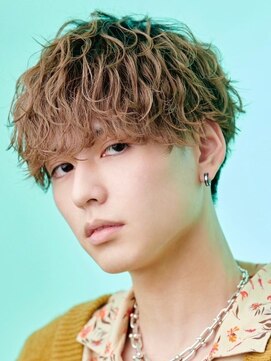 アズ ワン(AS ONE) 波巻きパーマツイストスパイラルパーマツーブロックメンズ黒髪