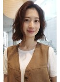 レイヤーボブ海外ボブ大人ボブ小顔ボブウェーブヘア表参道30代