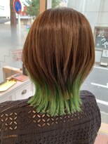 ルルバイアズール 草加店(LULU by azule)&nbsp;インナーカラー，グリーンカラー，エメラルドグリーン【草加】