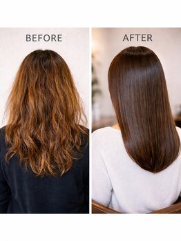アスフィーダ(A'sfida)の写真/独自オリジナル施術と薬剤選定でデザインカラーをしていても縮毛矯正での髪質改善が可能です☆