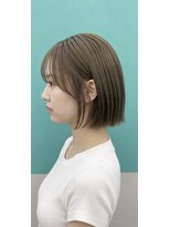 アース 熊本嘉島店(HAIR&MAKE EARTH)&nbsp;オリーブベージュカラー切りっぱなしボブ