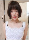 タッセルボブお洒落レイヤーカットブリーチなしダブルケアカラー