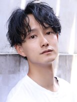 スーツ短髪ツーブロック束感モテるパーママッシュ黒髪ナチュラル