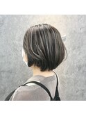 【所渉】白髪ぼかしハイライト/グレージュ/ショートヘア