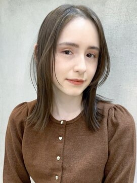 アイティーバイアルバム 藤沢店(IT by ALBUM) ニュアンスストレート_グレーベージュレイヤーロング_9518