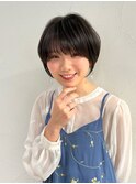 ショートボブ髪型20代30代40代50代前髪あり前髪なし面長【橋本】
