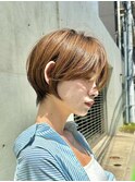 大人可愛い20代30代40代丸みショートボブ/ハイライト/髪質改善