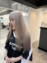 ペレ 栄店(PELE) デザインカラー/レイヤーカット/ウェットヘア/オリーブベージュ